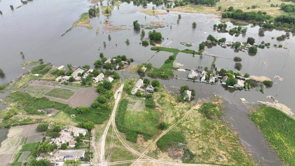 Село Афанасіївка на Миколаївщині, після руйнування Каховської ГЕС, 10 червня 2023 р.